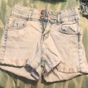 High waisted jean shorts
